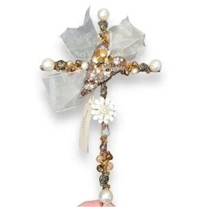Handmade Beaded Nail Hanging Cross